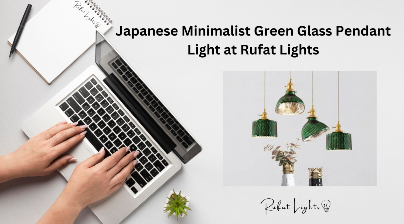 Japanese Minimalist Green Glass Pendant Light at Lumevano