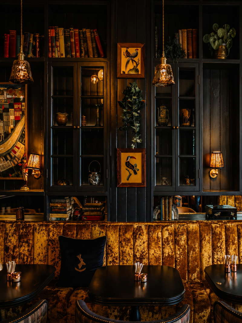 Modern Brass Amber Glass in Arthur’s home