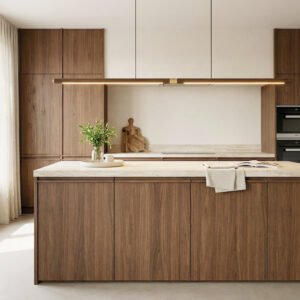 Extended Linear Suspension Light Modern LED Solid Wood