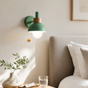 Colorful Wood Globe Wall Lamps