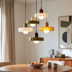 Vintage Scandinavian Glass Pendant Light