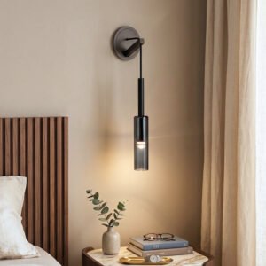 Luxury Tube Smoked Glass Wall Lamp