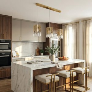 Modern Crystal K9 Round Gold Chandelier