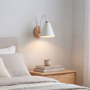 Wooden LED Curved Iron Wall Lamp