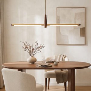 Designer Dining Room Chandelier Light Linear Solid Wood