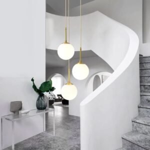 Glowing Sphere Long Stick Pendant Lamp