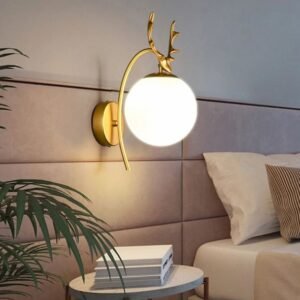 Glass Orb Angular Base Wall Light