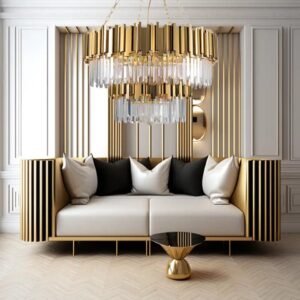 Stainless Steel Light Luxury Round Crystal Chandelier