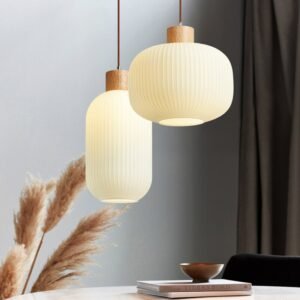 White Loft Glass Lampshade Pendant Lamp
