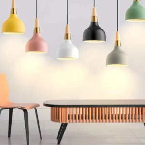 Nordic Wood Macaron Pendant Light