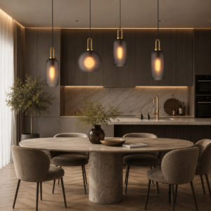 Sphere Glass & Cylindrical Edison Glass Pendant