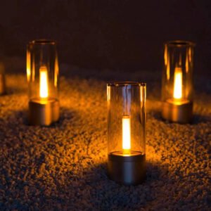 Yellow Nightstand Rechargeable Candle Table Lamp