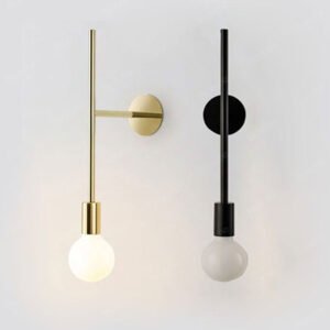 Metal Rod Glass Bulb Wall Light